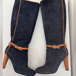 Dark Blue Suede Boots by Ivanka Trump, size 9
